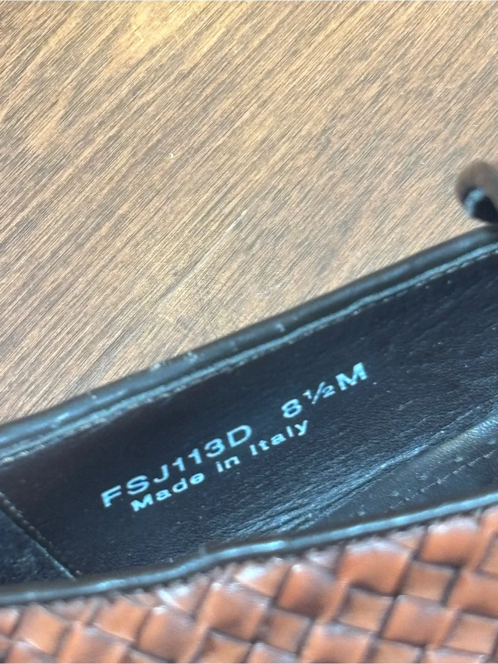 Paul Fredrick Brown Woven Leather Slip-On Loafers